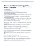 Nevada Board of Cosmetology State  Board LAW EXAM