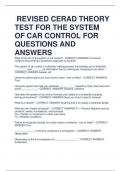 REVISED CERAD THEORY TEST FOR THE SYSTEM OF CAR CONTROL FOR QUESTIONS AND ANSWERS