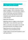 OB Pharmacology & Dosage Quiz 2 WITH 100% correct answers