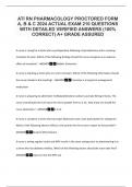 ATI RN PHARMACOLOGY PROCTORED FORM A, B & C 2024 ACTUAL EXAM 210 QUESTIONS WITH DETAILED VERIFIED ANSWERS (100- CORRECT) A+ GRADE ASSURED.