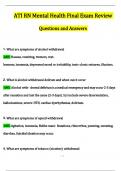 ATI RN Mental Health Final Exam Review  Questions and Answers 2024 / 2025 | 100% Verified Answers