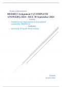 Exam (elaborations) HED4812 Assignment 5 (COMPLETE ANSWERS) 2024 - DUE 30 September 2024 •	Course •	Contemporary Approaches to Educational Leadership (HED4812) •	Institution •	University Of South Africa (Unisa) •	Book •	Understanding Educational Leadershi