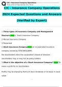 CIC - Insurance Company Operations 2024 Expected Questions and Answers  (Verified by Expert)     1.	Three types of Insurance Company and Management Stucture >>> 1. Stock Insurance Company 2.	Mutual Insurance Company 3.	Reciprocal 2.	Stock Insuran