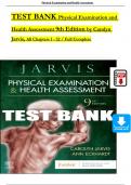 TEST BANK For Physical Examination and Health Assessment 9th Edition, 2024 by Carolyn Jarvis, Verified Chapters 1 - 32, Complete Newest Version