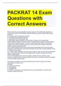 Bundle For PACKRAT Exam Questions with Correct Answers