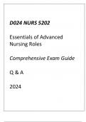 (WGU D025) NURS 5202 ESSENTIALS OF ADVANCED NURSING ROLES COMPREHENSIVE EXAM GUIDE Q