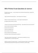 RDA Written Exam Questions & Answers