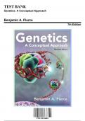 Test Bank: Genetics: A Conceptual Approach, 7th Edition by Pierce - Chapters 1-26, 9781319216801 | Rationals Included