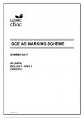 GCE AS MARKING SCHEME SUMMER 2017 AS (NEW) BIOLOGY - UNIT 1 2400U10-1