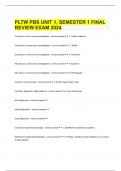  PLTW PBS UNIT 1, SEMESTER 1 FINAL REVIEW EXAM 2024