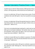 Dosage Calculation Practice Exam 1 New Update!!