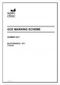 GCE MARKING SCHEME SUMMER 2017 ELECTRONICS - ET1 1141/01