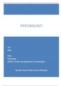 OCR 2023 GCSE Psychology J203/01: Studies and applications in Psychology 1 Question Paper & Mark Scheme (Merged