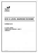 GCE A LEVEL MARKING SCHEME SUMMER 2019 A LEVEL (NEW) COMPUTER SCIENCE - UNIT 3 1500U30-1