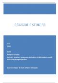 OCR 2023 GCSE Religious Studies J625/07: Religion, philosophy and ethics in the modern world from a Muslim perspective Question Paper & Mark Scheme (Merged