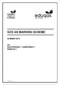 GCE AS MARKING SCHEME SUMMER 2019 AS ELECTRONICS - COMPONENT 1 B490U10-1