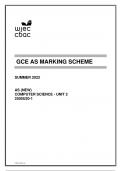 GCE AS MARKING SCHEME SUMMER 2022 AS (NEW) COMPUTER SCIENCE - UNIT 2 2500U20-1