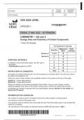 CHEMISTRY – AS unit 2 Energy, Rate and Chemistry of Carbon Compounds