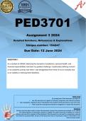 PED3701 Assignment 3 (COMPLETE ANSWERS) 2024 (154247)  - DUE 12 June 2024