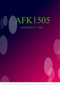 AFK1505 ASSESSMENT 5 2024 (891382) - DUE 1 August 2024