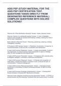 ASIS PSP (STUDY MATERIAL FOR THE ASIS PSP CERTIFICATION TEST. QUESTIONS TAKEN DIRECTLY FROM DESIGNATED REFERENCE MATERIAL) COMPILED QUESTIONS WITH SOLVED SOLUTIONS!!