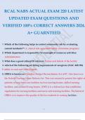 RCAL NABS ACTUAL EXAM 220 LATEST UPDATED EXAM QUESTIONS AND VERIFIED 100% CORRECT ANSWERS 2024. A+ GUARANTEED.pdf