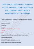 BSN 205 HALLMARK FINAL EXAM 200 LATEST UPDATED EXAM QUESTIONS AND VERIFIED 100% CORRECT ANSWERS 2024. A+ GUARANTEED.pdf