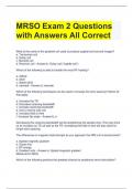 Bundle For MRSO Exam Questions with All Correct Answers