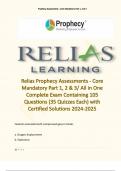 Prophecy Assessments - Core Mandatory Part 1, 2 & 3 Complete Exam Containing 105 Questions (35 Quizzes Each) with Certified Solutions 2024-2025