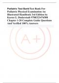 Pediatric Test Bank/Test Bank For Pediatric Physical Examination An Illustrated Handbook 3rd Edition by Karen G. Duderstadt 9780323476508 Chapter 1-20 Complete Guide Questions And Verified 100% Answers