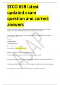 STCO 658 latest updated exam question and correct answers   