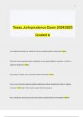 Texas Jurisprudence Exam 2024-2025 Graded A