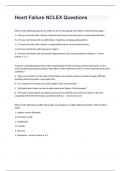 Heart Failure NCLEX Questions  and answers rated A+ 