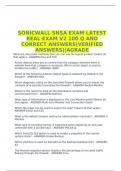 SONICWALL SNSA EXAM LATEST REAL EXAM V2 100 Q AND CORRECT ANSWERS(VERIFIED ANSWERS)|AGRADE