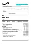 2023 AQA AS BIOLOGY 7401/2 Paper 2  Question Paper & Mark scheme (Merged) June  2023 [VERIFIED]