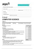 2023 AQA A-level COMPUTER SCIENCE  7517/2 Paper 2 Question Paper & Mark  scheme (Merged) June 2023 [VERIFIED]