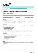 2023 AQA A-level ENGLISH LANGUAGE AND LITERATURE 7707/1 Paper 1 Telling Stories Question  Paper & Mark scheme (Merged) June 2023 [VERIFIED]