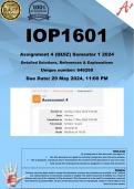 IOP1601 Assignment 4 QUIZ (COMPLETE ANSWERS) Semester 1 2024 (646260) - DUE 29 May 2024