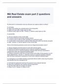 WA Real Estate exam part 2 questions and answers