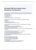 Rockwell WA Real Estate Exam Questions and Answers