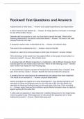 Rockwell Test Questions and Answers (Graded A)