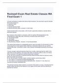 Rockwell Exam Real Estate Classes WA Final Exam 1 Questions and Answers