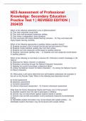 NES Assessment of Professional Knowledge: Secondary Education Practice Test 1 | REVISED EDITION | 2024/25