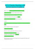 ACLS Practice Questions with  Correct Answers Graded A+ 