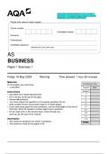 2023 AQA AS BUSINESS 7131/1 Paper 1 Business 1 Question Paper & Mark scheme (Merged) June 2023 [VERIFIED]