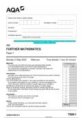 2023 AQA AS FURTHER MATHEMATICS 7366/1 Paper 1 Question Paper & Mark scheme  (Merged) June 2023 [VERIFIED