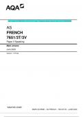 2023 AQA AS FRENCH 7651/3T/3V Paper 3 Speaking Mark scheme June 2023 [VERIFIED]