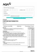 2023 AQA A-level FURTHER MATHEMATICS 7367/2 Paper 2 Question Paper & Mark  scheme (Merged) June 2023 [VERIFIED]