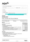 2023 AQA A-LEVEL SOCIOLOGY 7192/1 Paper 1 Education with Theory and Methods Question Paper & Mark scheme (Merged) June 2023 [VERIFIED]