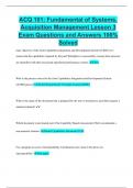 ACQ 101: Fundamental of Systems,  Acquisition Management Lesson 3  Exam Questions and Answers 100%  Solved 